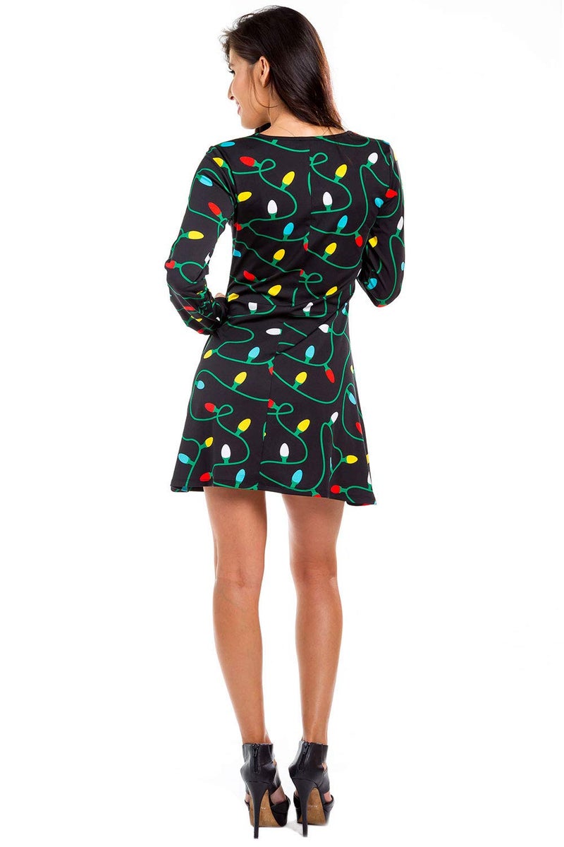 Tipsy Elves Women's Christmas Twinkle Light Dress Size Medium - Image 2